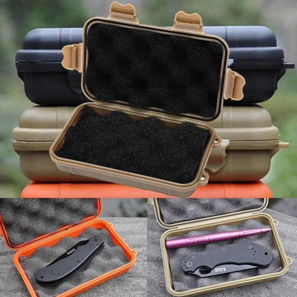 

Outdoor Waterproof Boxes Survival Airtight Case Holder For Storage Matches Small Tools Travel Sealed Containers Camping Hik I5F3