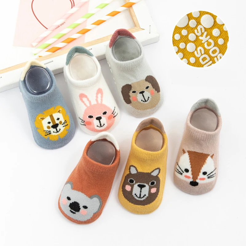 

Cartoon Baby Socks Girl Boy Anti-slip Kids Cotton Short Socks Spring Autumn Soft Infant Toddler First Walker Floor Socks
