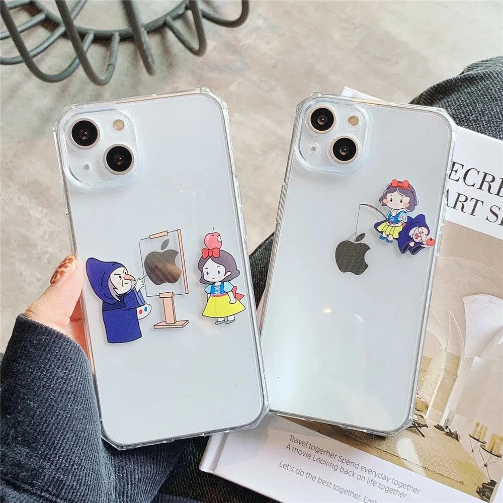 

Bandai Creative Cartoon Witch and Princess Clear Silicon Couple Phone Case For iPhone 7 8Plus XR Xs XsMax 11 12 13 Pro Max Case
