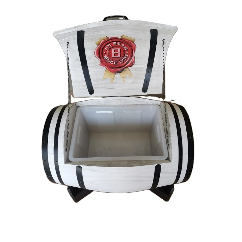 Customized display Aging ice chest Barrel large free standin