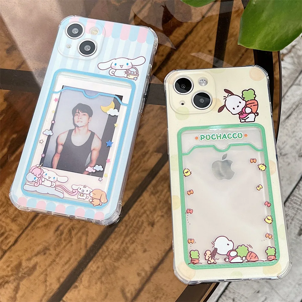 

Cartoon Rabbit Dog Card Holder Case Cover for IPhone 7 8 Plus 11 12 13 Pro X XR XS Max Shockproof Phone Cases for IPhone 13 Case