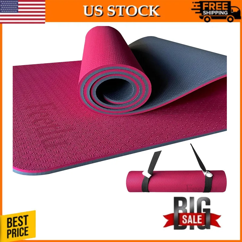 

Eco-Friendly POE Yoga Mats for Women Men Kids Perfect Exercise Non-Skid Dual Surface Workout Mat