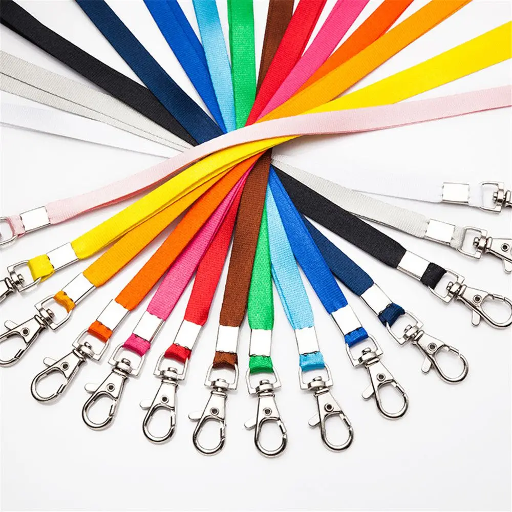 

2pcs 90cm Solid Color Neck Straps Lanyard Retractable Card Holder Badge Reel Phone Key Holder ID Name Card Badge Holder