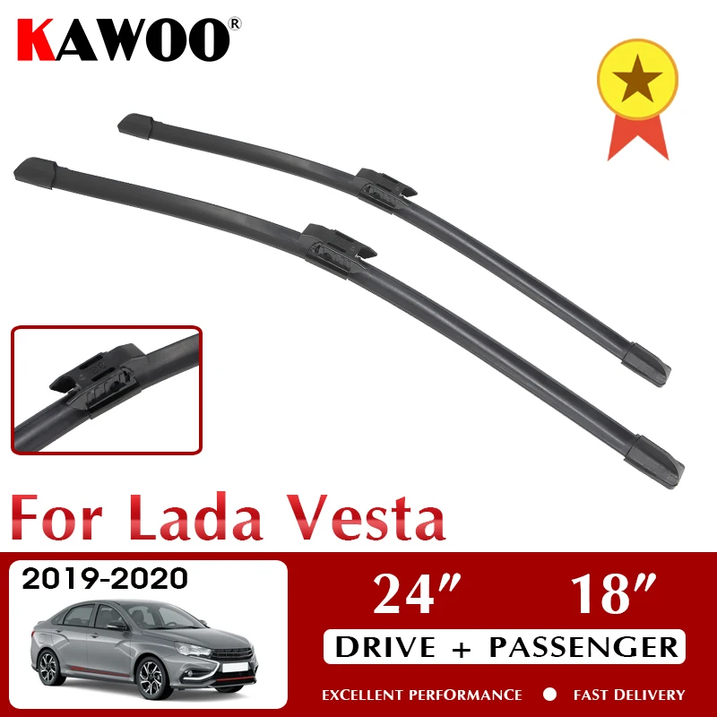 

KAWOO Wiper LHD RHD Front Wiper Blades For Lada Vesta 2019 2020 Windshield Windscreen Front Window 24"+18"