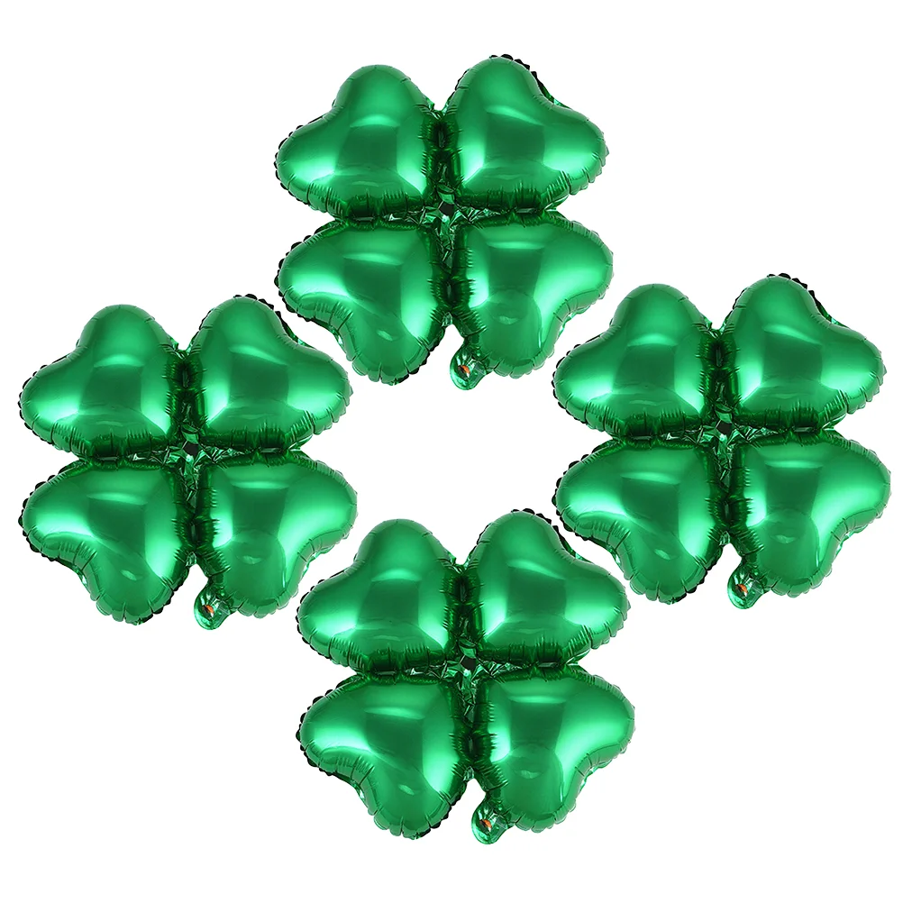 

12 Pcs Shamrock Balloon Green Ballons Green Balloon Kit Foil Heart Balloons Flash Party Balloon Patricks Day Backdrop