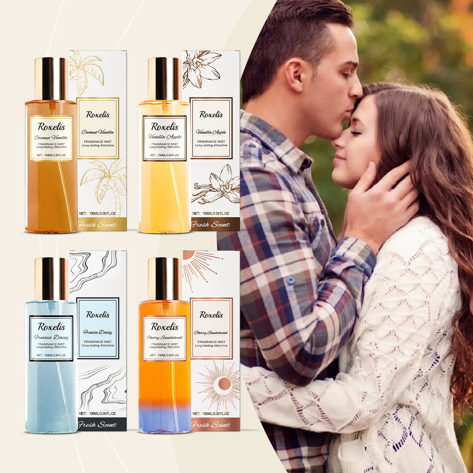 Фото Серия романтических ароматов для тела, натуральный и свежий аромат, стойкий аромат, элегантные духи, спрей для тела №1