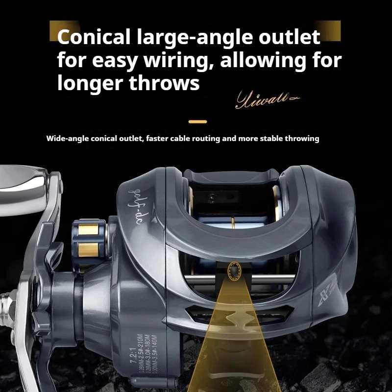 Фото NEUE XWL 7:2:1 DC Angelrollen Wassertropfen Angelrollen с длинным ходом, противовзрывная линия, подвеска с двойным тормозом Angelrolle №3