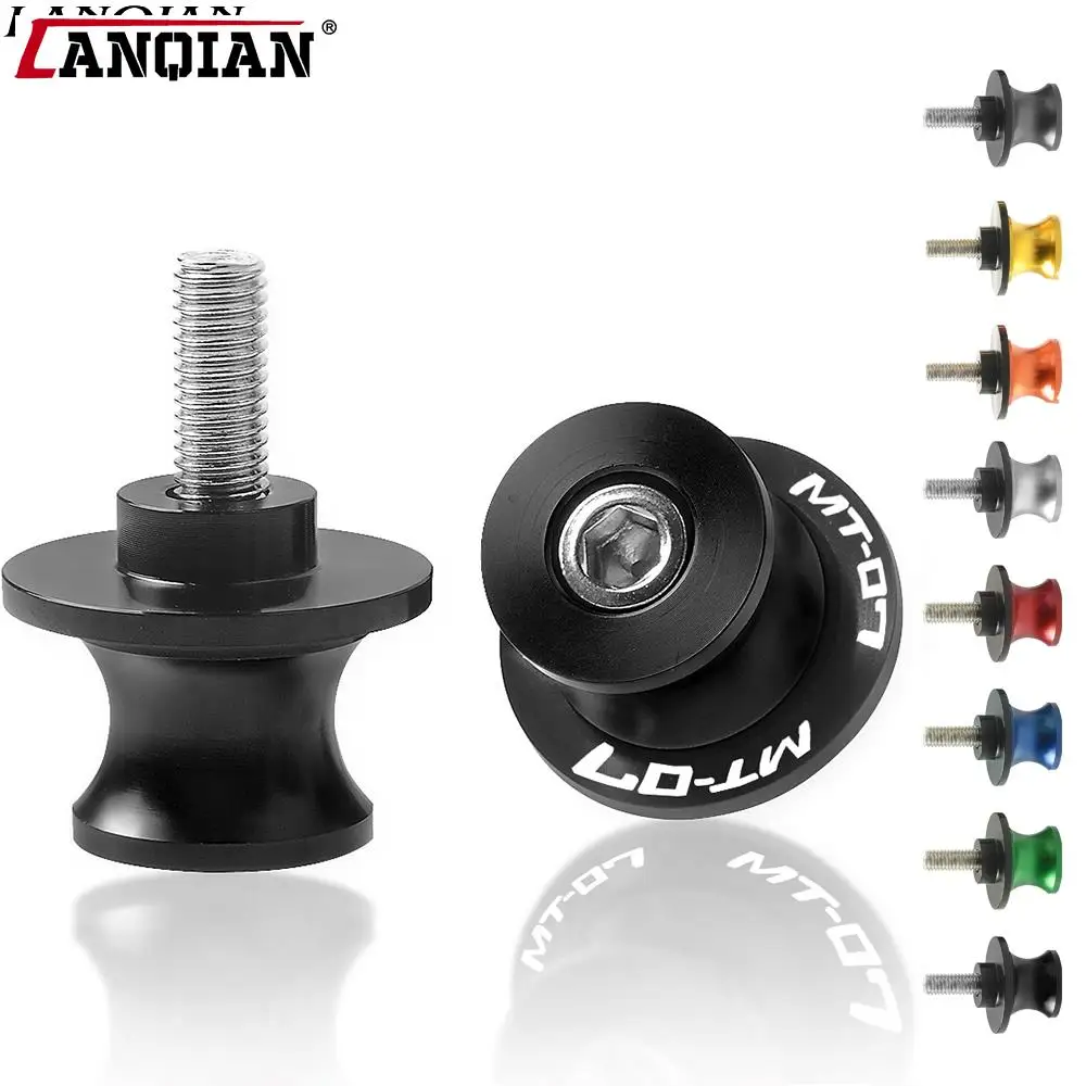 

Motorcycle Accessories Moto Swing Arm Stand Screws Sliders CNC Aluminum Swingarm Spools Slider 6MM For Yamaha MT-07 MT07 MT 07
