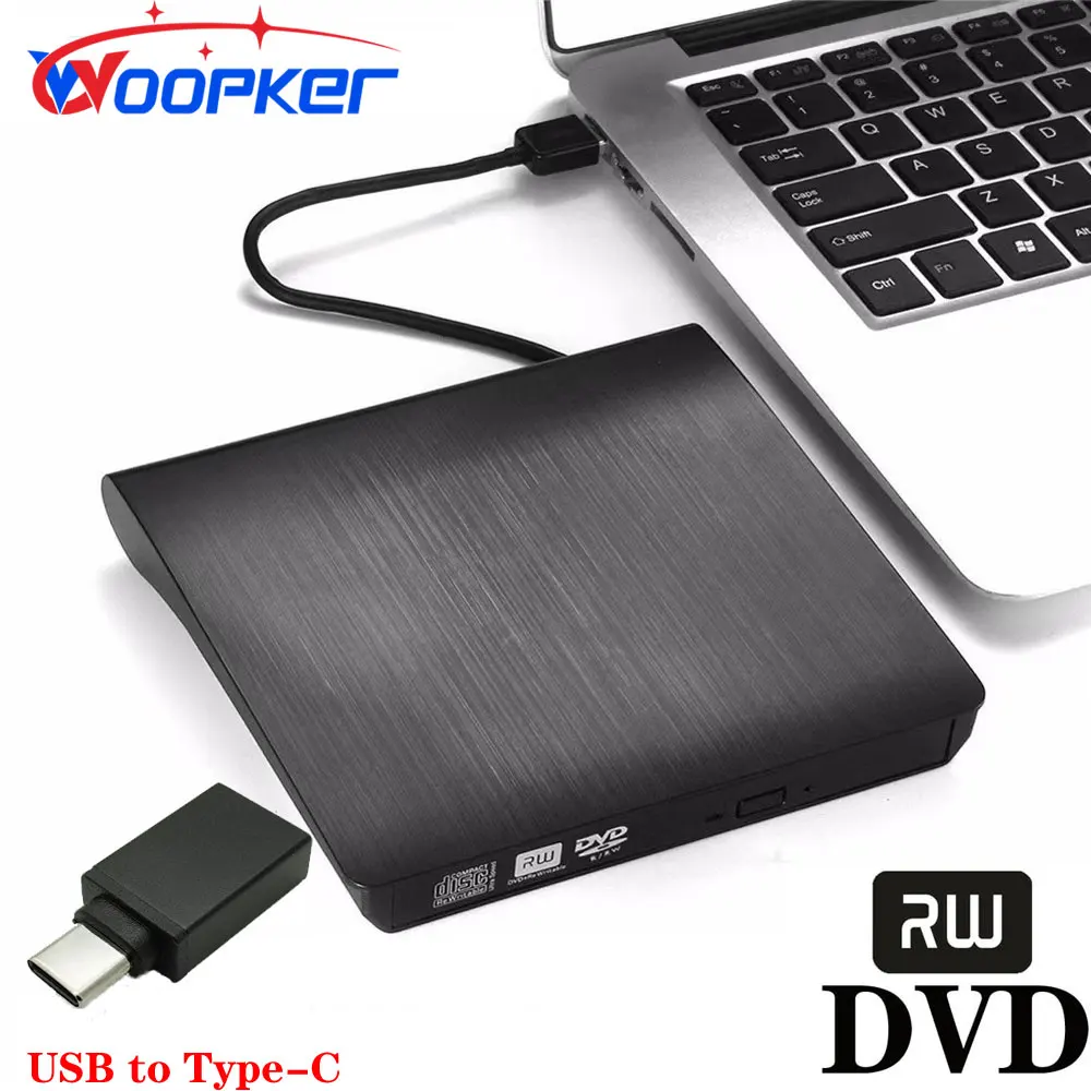 

Внешний DVD-плеер USB/Type-C 3.0 Портативный DVD RW CD устройство записи совместимый с ноутбуком на настольном ПК Windows Linux OS Apple Mac