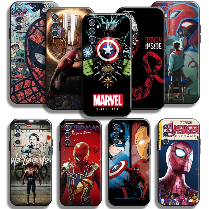 

Spiderman Venom Iron Man For Samsung Galaxy M52 Phone Case Cases Shell Coque Shockproof Black Funda Back Carcasa Liquid Silicon