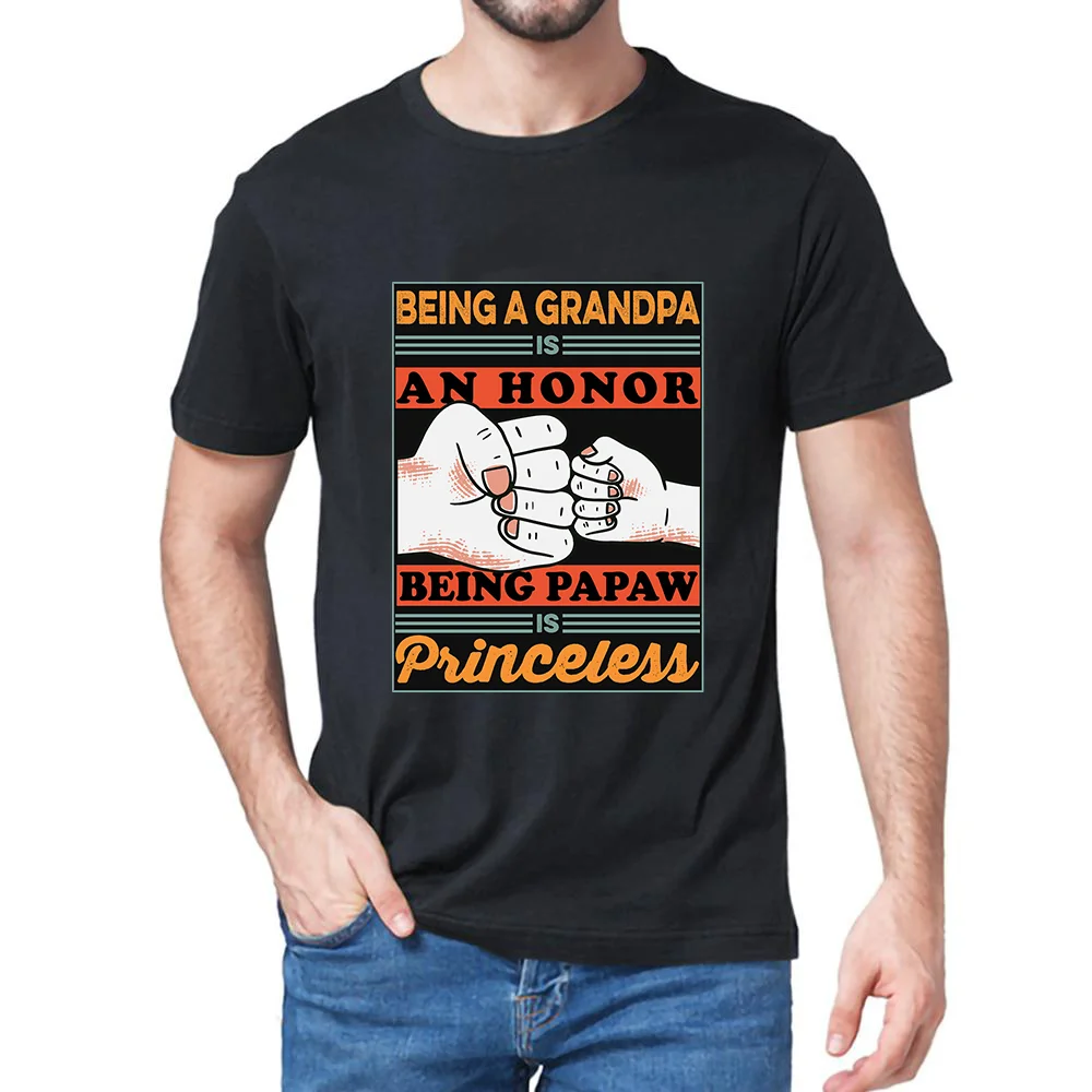 

Being Grandpa Is An Honor Being Papaw Is Priceless Father's Day Gift Present for Father Essential T-Shirt Men Graphic Tee Tshirt