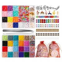 glass seed beads polymer clay beads acrylic letter beads with charms bracelet beads for friendship bracelets jewelry making kit