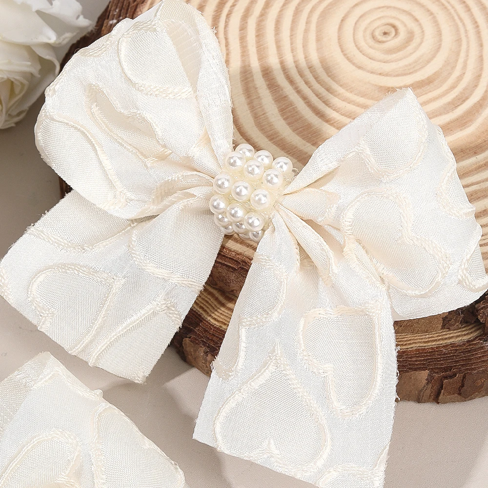 ncmama 2 шт. заколка для волос с бантом в форме сердца однотонная лента заколки