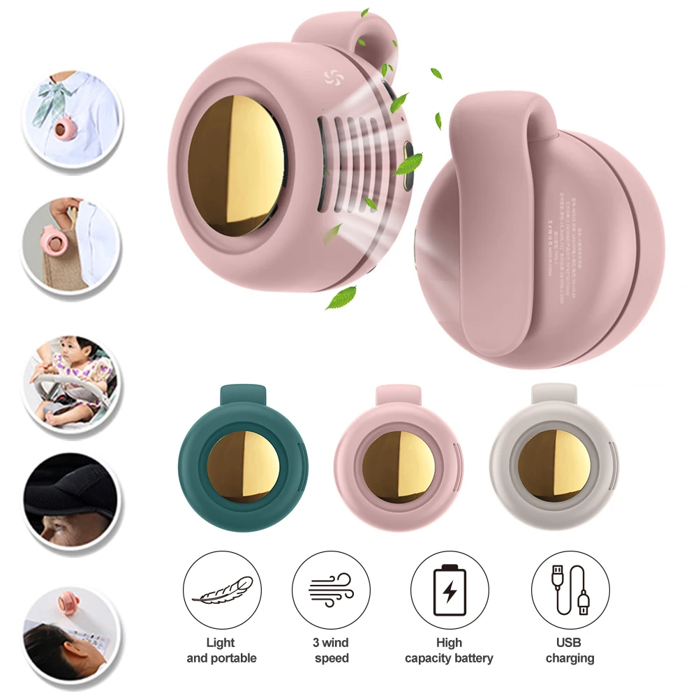 

USB подвесной шейный вентилятор, электрический вентилятор охлаждения воздуха, портативный мини-вентилятор с зажимом для девушек, Подвесной Электрический вентилятор на талию, уличный вентилятор для кемпинга и рыбалки