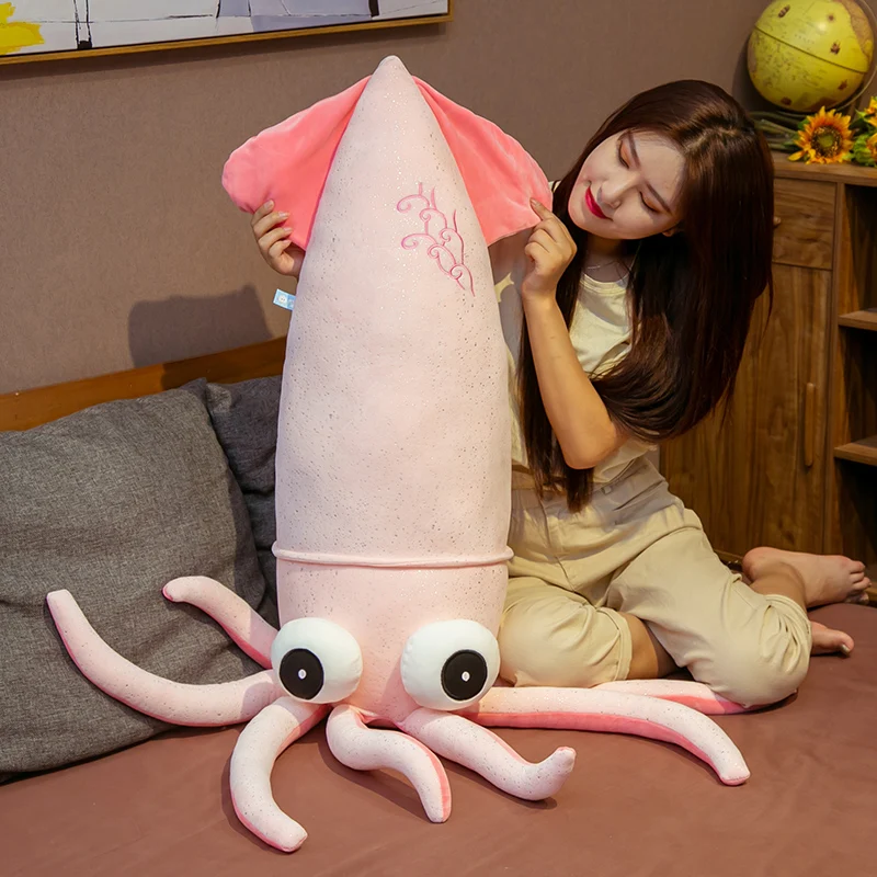 Squid Stuffed Animals Squid Plush Kawaii Doll Soft Toy Cute Food Pillow Squishy Toy Comforting Gift Giant Plushies Anime Plushie
