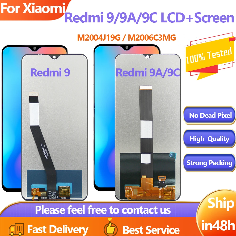 

ЖК-дисплей 6,53 дюйма для Redmi 9 M2004J19G, дисплей M2006C3LI M2006C3LG для Xiaomi Redmi 9A 9C LCD M2006C3MG, сенсорный экран, запасные части