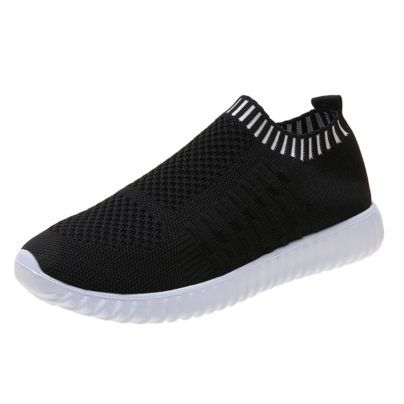 2022 Fashion Sock Shoes Plus Size 43 Women Sneakers Ladies School Students Shoes Contrasting Color Slip-on Woven Shoes