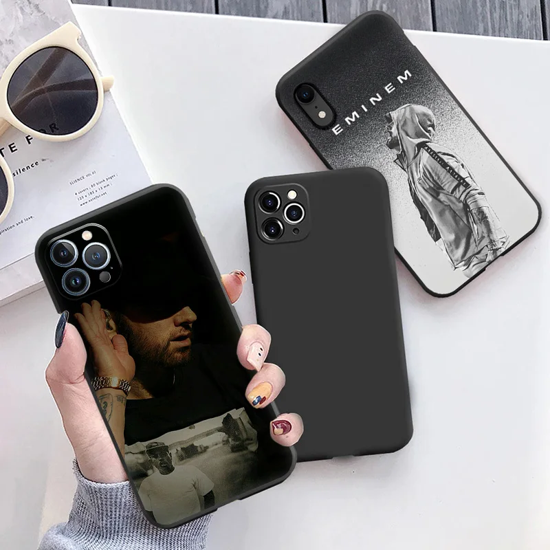 Ультратонкий матовый мягкий чехол для телефона Eminem RAP GOD iPhone 16Pro 15 14 13 12 Mini 11 16 Pro Max 7