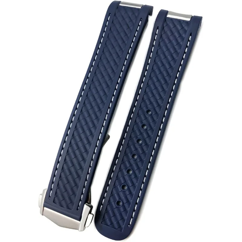 

SERDAS 20mm Rubber Silicone Watch Strap Fit For Omega 300 AT150 Aqua Terra Ultra Light 8900 Steel Buckle Watchband Bracelets
