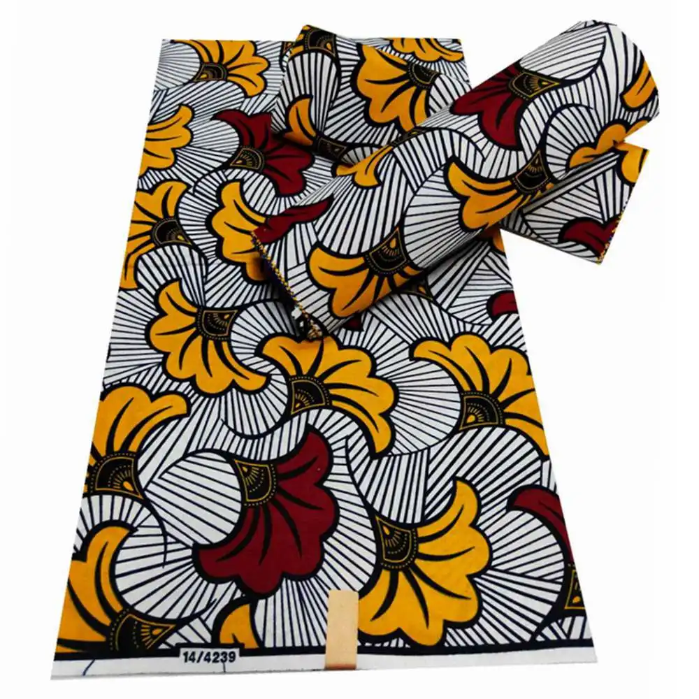 

Ткань для африканского Платья Из Натурального воска, 100% хлопок, VL00832