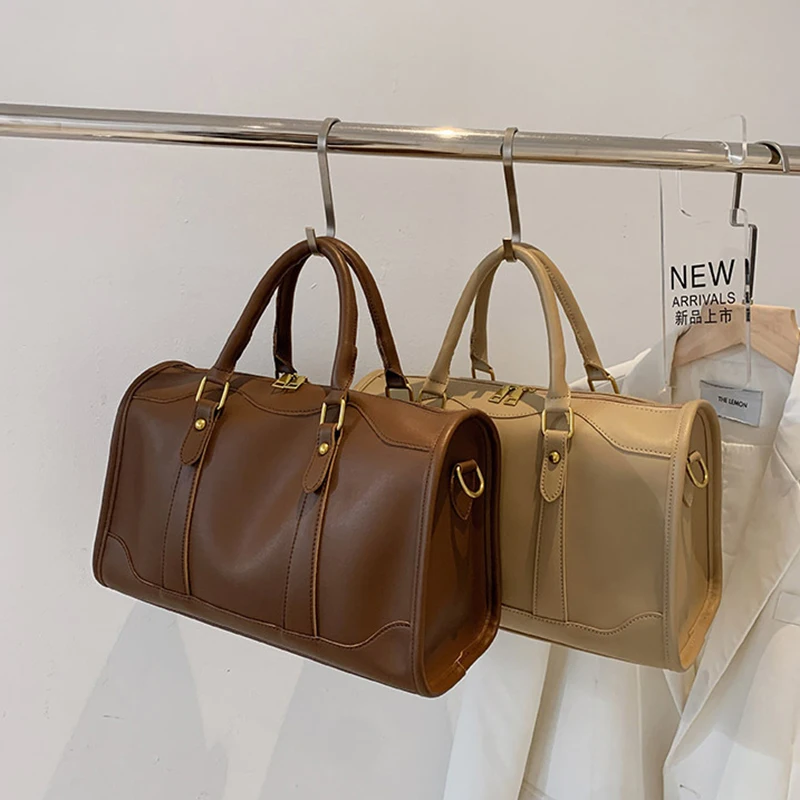 

Vintage Hand Luggage Bag Travel Bag Leather Large Capacity Single Shoulder Messenger Pillow bag single shoulder armpit bag