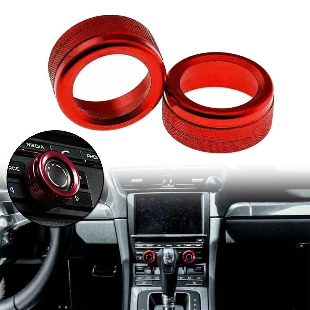 

Volume Knobs Covers 2pcs Accessories Alloy For Porsche 911 Radio Switch Car Cayenne Macan 718 Durable Practical