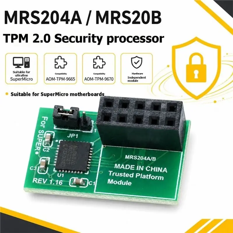 Фото PHFU-For Supermicro AOM для модуля безопасности TPM 2.0, 10-контактный SPI-модуль, процессор 9670H 9670V, модуль TP M 2.0 №5