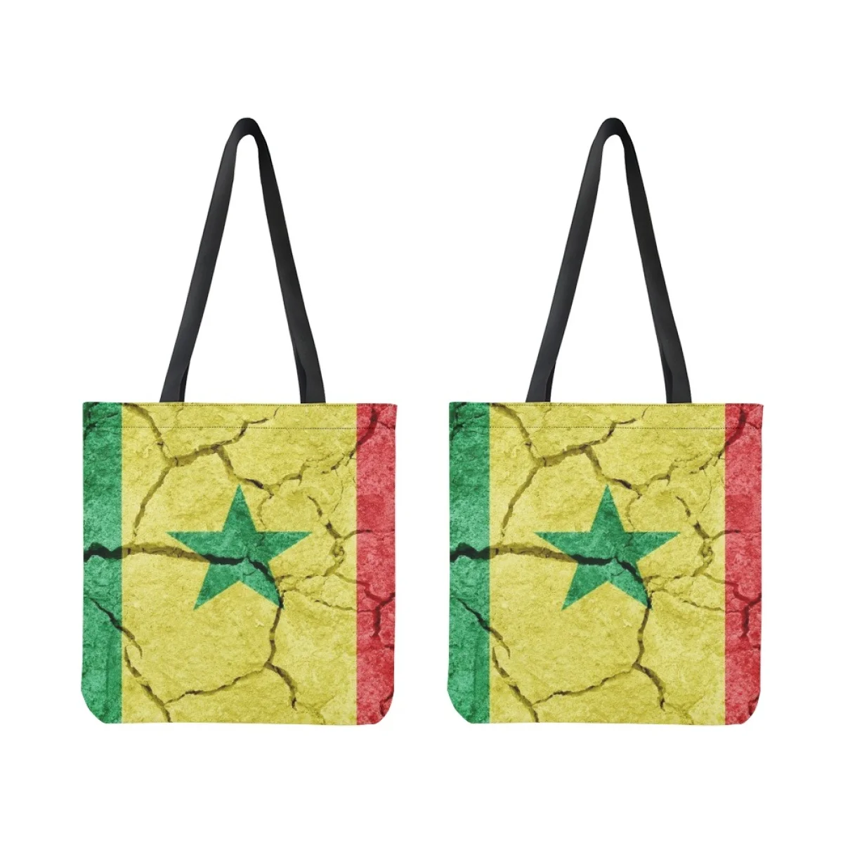 Ladies Shoulder Bag Popular Cameroon Flag Printing Large Capacity Foldable Totes Bag for College Student Canvas Girls Bookbags