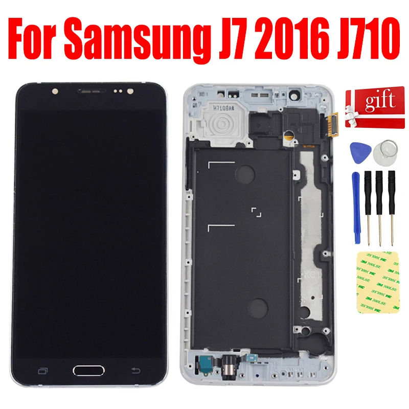 

For Samsung Galaxy J7 2016 LCD Screen J710 J710F J710M J710MN J710H LCD Display Screen Touch Screen Digitizer Assembly Frame