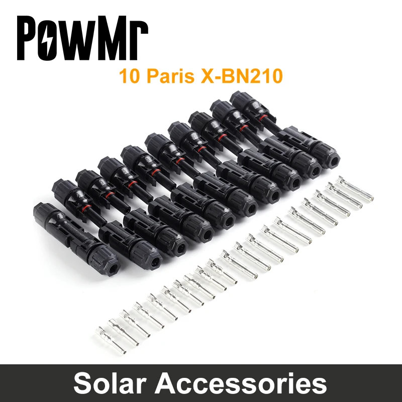 PowMr 10 пар разъемов для солнечных панелей разъемы штекер и гнездо IP67 TUV 1000Vdc UL 600Vdc MPPT