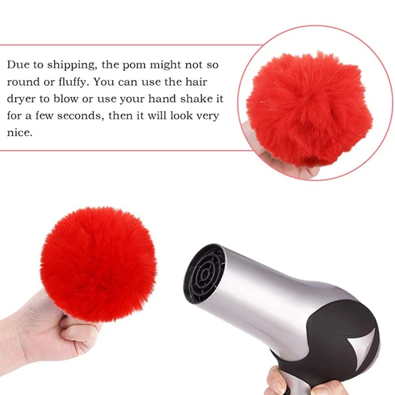 

Soft Fluffy Fur Pompoms Balls Keyring Girls Women Hats Bags Knitting Accessory 264E