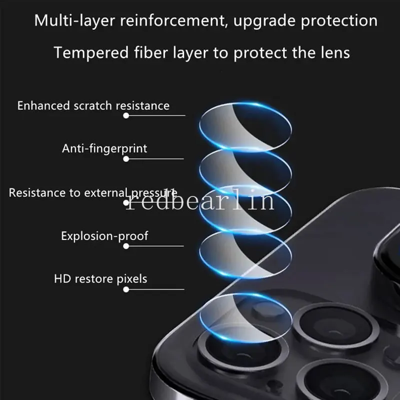 200pcs Lens Tempered Glass For iPhone 14 Pro Max Camera Protector Glass For iPhone 11 12 13 Pro Max 14pro max Real Lens Glass