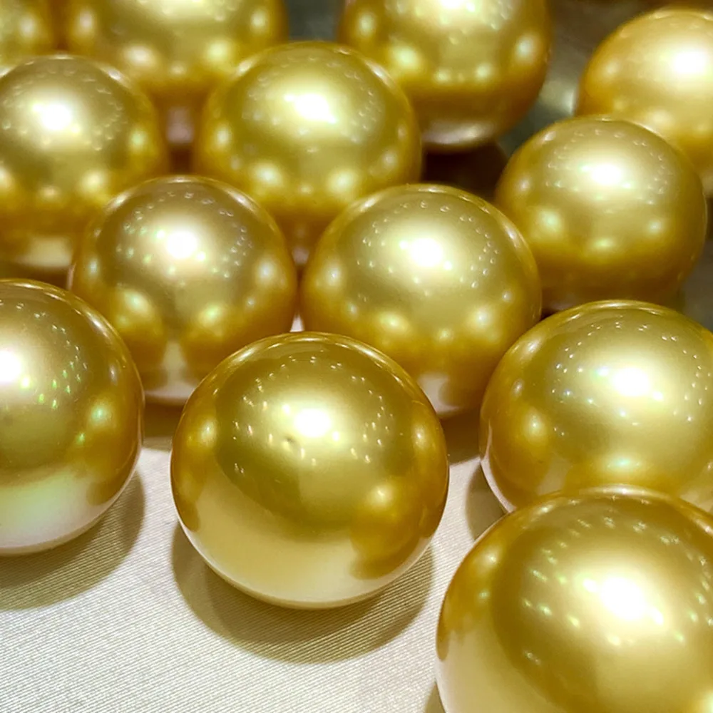 

1pcs South Pacific Real Golden Sea Pearl Philippine Thick Gold Beads Subtle Flaw Bright Necklace Pendant Wholesale Jewelry