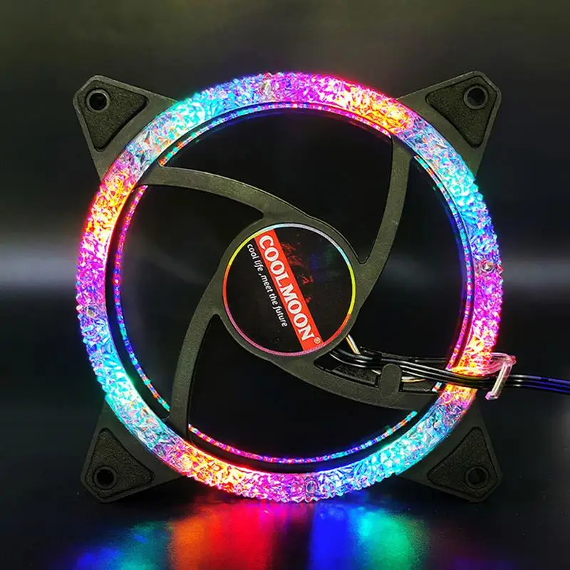 

COOLMOON Cooling Fan 120mm Diamond 3/4PIN Mute RGB Light Case Fan CPU Power Cooler Heatsink Radiator for Desktop PC Computer RGB