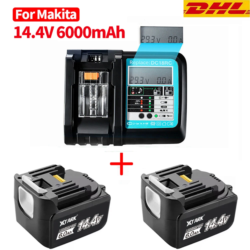 Литий-ионный аккумулятор для MAKITA BL1430 14,4 В 6000 мАч BL1415 194066-1 194065-3 194559-8 MAK1430Li MET1821
