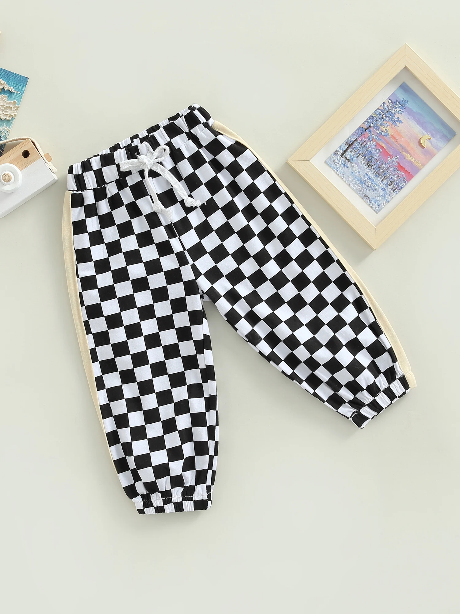 

Повседневные шорты в клетку для маленьких мальчиков и девочек, джоггеры с эластичным поясом и завязками, Короткие штаны с карманами, на лето