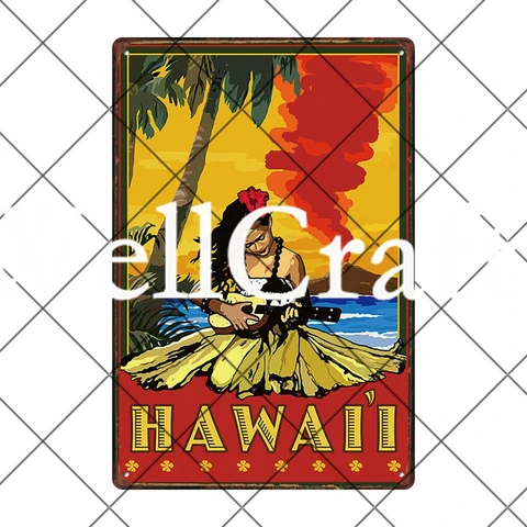 [Wellcraft] Aloha Beach Tiki bar жестяной знак настенная живопись WY-15 20*30 см
