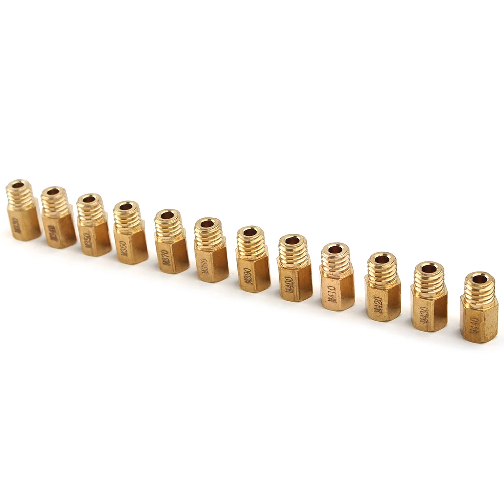 12Pcs Motorcycle Carburetor Main Jets Kits For Mikuni VM TM TMX #330-#440 330 340 350 360 370 380 390 400 410 420 430 440