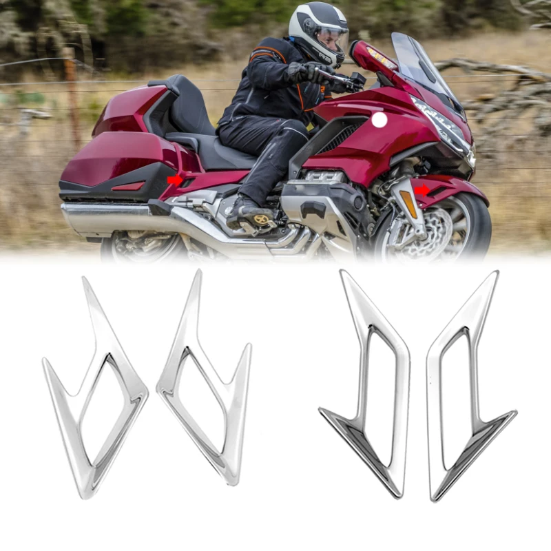 

For Honda Goldwing GL1800 GL 1800 2018 2019 2020 2021 Goldwing 1800 Chrome Front & Rear Fender Vent Decoration Trims