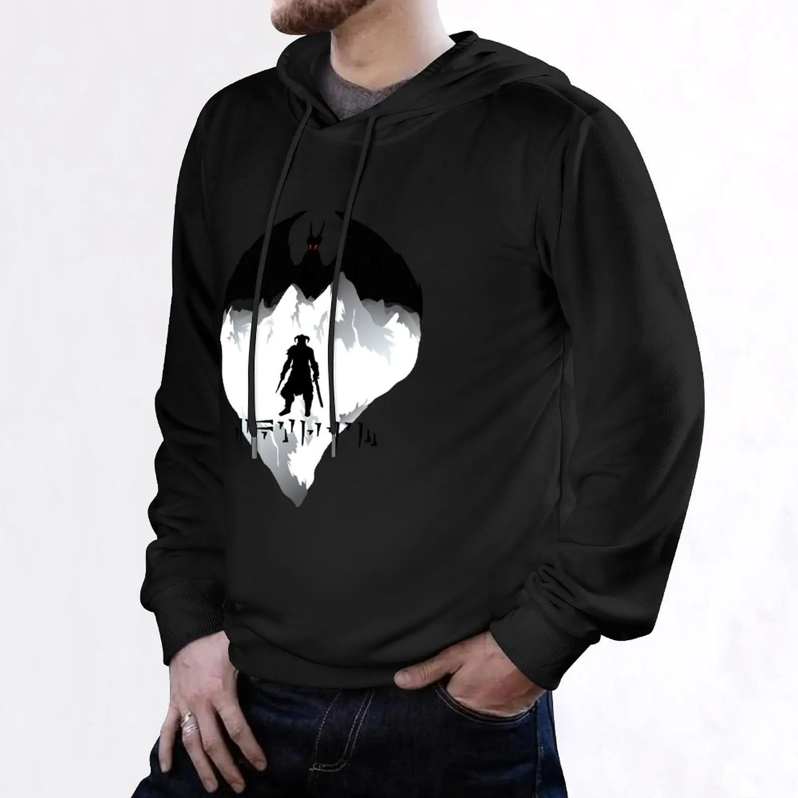 Пуловер Dovahkiin с капюшоном одежда в стиле аниме мужское пальто пуловер