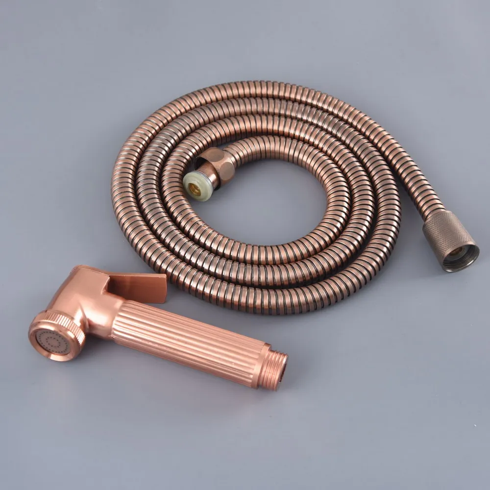 

1.5m Antique Red Copper Brass Flexible Bathroom High Pressure Hand Held Shower Hose Telephone Style Hand Held Shower Head mhh140