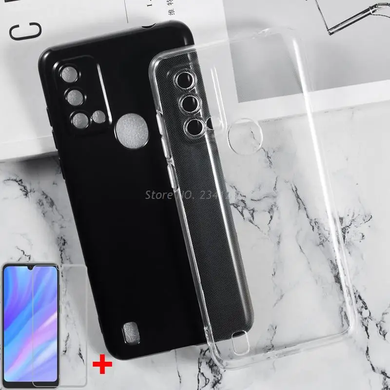 

Camera Protection Transparent Phone Case For Blackivew A50 4G Funda Soft TPU Cover Tempered Glass For Blackview A50 Cases Vetro