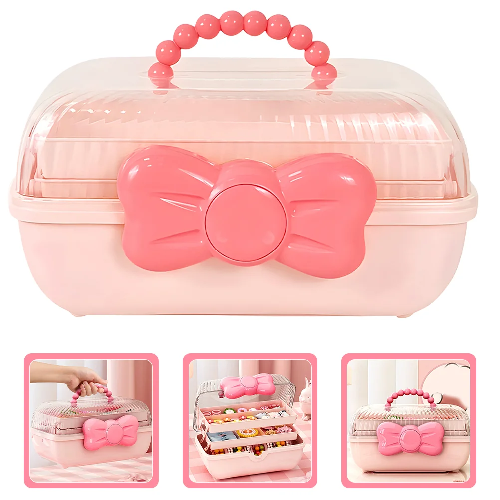 

Desktop Organizer Jewelry Storage Container Multipurpose Hair Accessory Ties Small Case Accessories Headbands Clips Girl