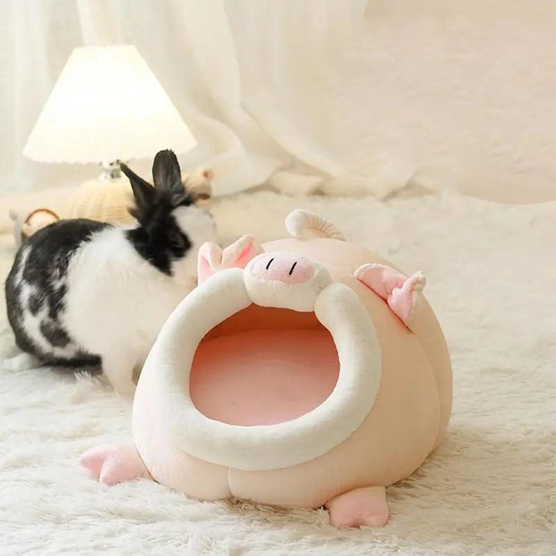 

Guinea Pig Bed Soft Winter Hamster House Cave Bed Pig Shape Warm Nest Mat For Dogs Cats Hedgehog Small Pet Hamster Accessories
