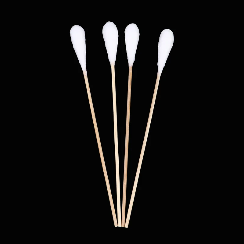

10PCS 7.9" Long Wooden Handle Q-tips Cotton Swabs Swab Cleaning Applicators