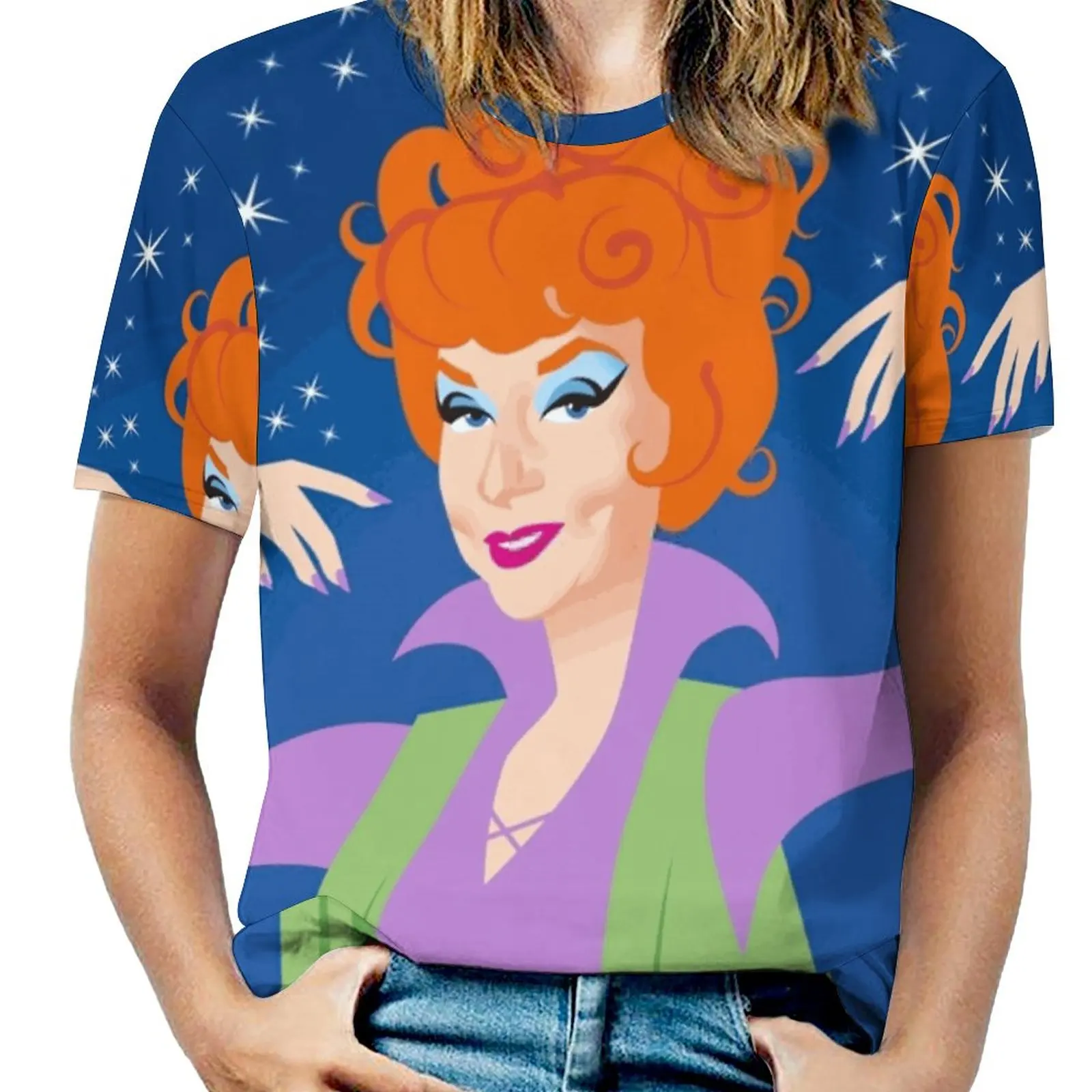 Endora Woman'S T-Shirt Spring And Summer Printed T Shirts Crew Neck Pullover Top Agnes Moorhead Endara Bewitched Tv Series