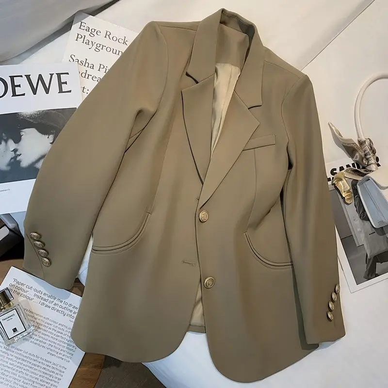 Blazer for Women Autumn 2023 New Solid Color Long Sleeve Slim Women Blazer Jacket