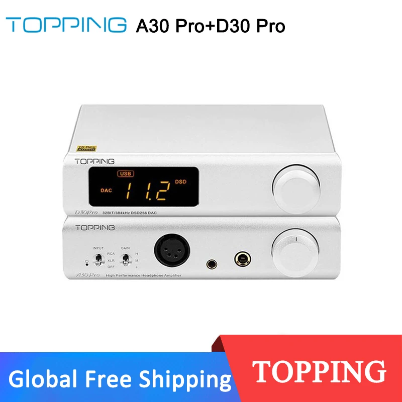 

TOPPING A30Pro Headphone Amplifier + TOPPING D30Pro Decoder USB DAC