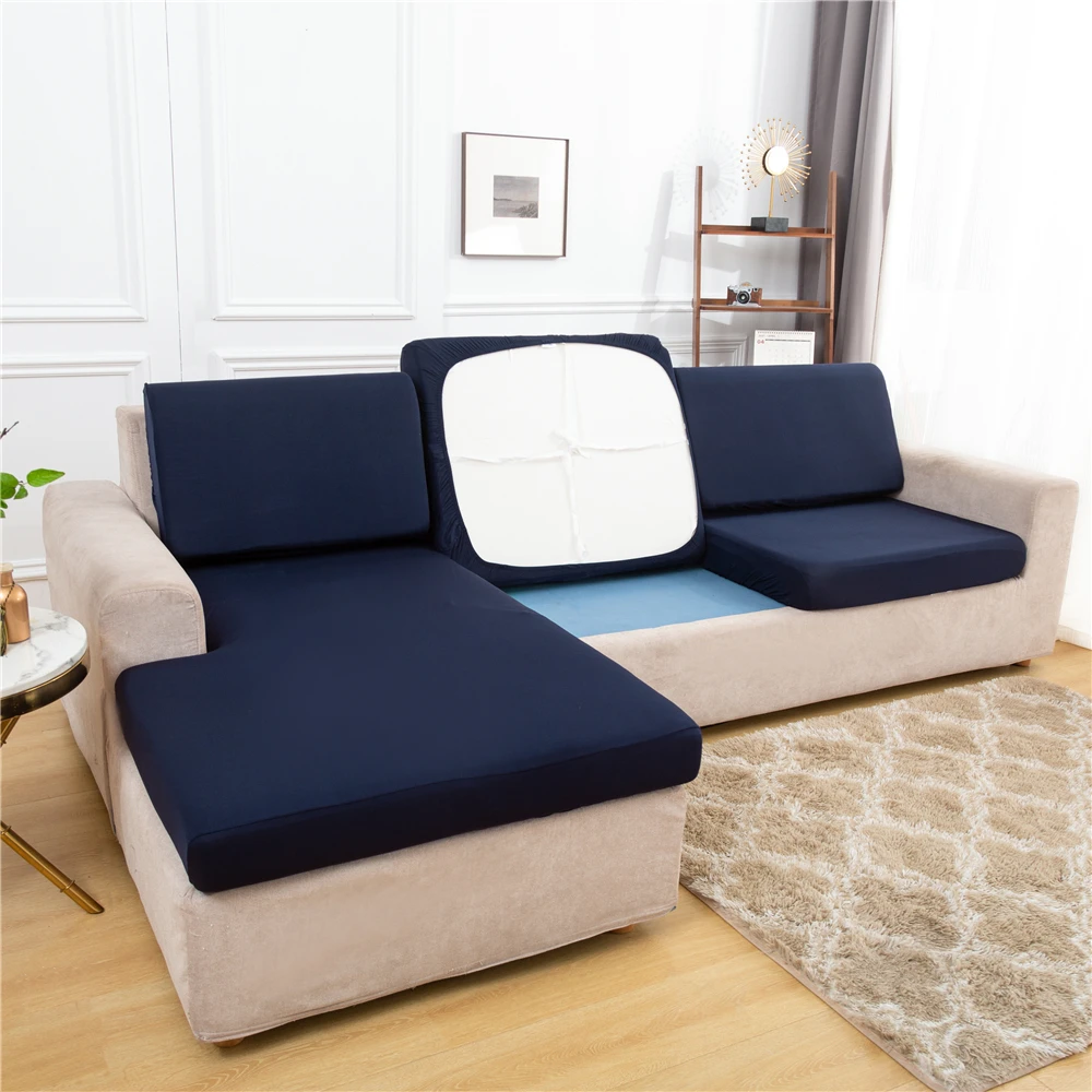 

Fashion Furniture Protector Solid Color Sofa Cushion Cover Protector Seat Cushion Slipcover Elastic Sofa Covers for Living Room