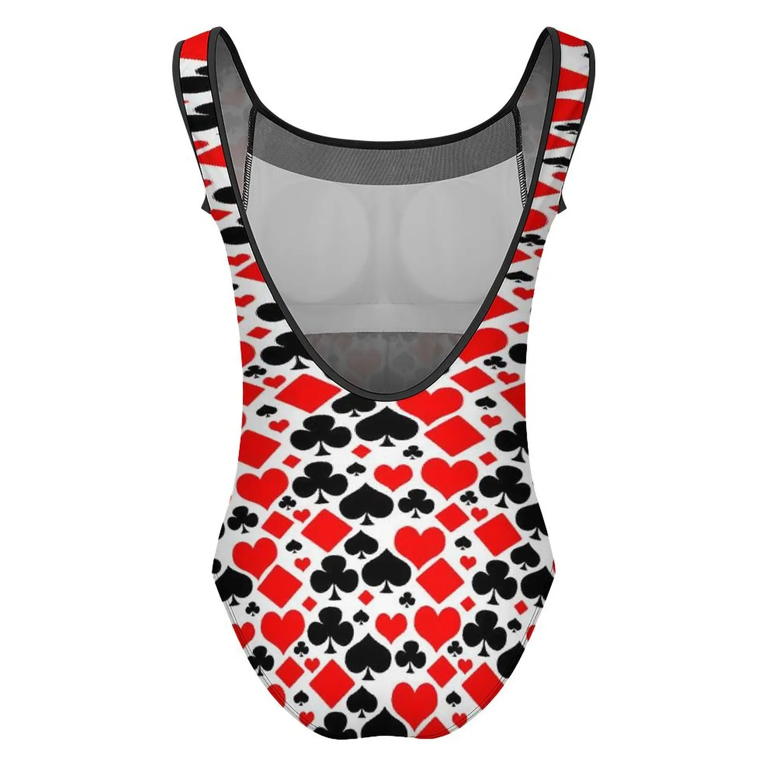 Купальник с карточками для покера купальники сердечками и пиками пуш-ап цельный